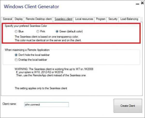 Remote APP ou client Seamless – JetClouding