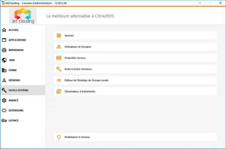 Outils Système – JetClouding