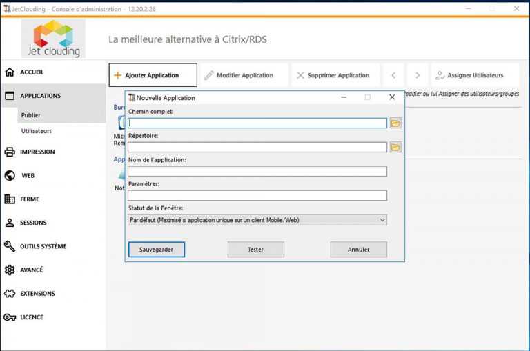 Publication d’applications – JetClouding
