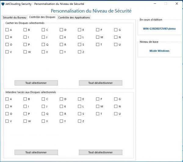 Niveau de sécurité – JetClouding